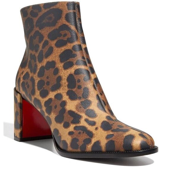 Christian Louboutin Adoxa Leopard Ankle Boots Booties Brown 36 - Picture 2 of 6